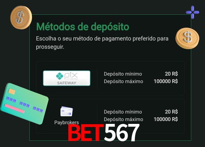 O cassino Bet567 oferece uma grande variedade de métodos de pagamento